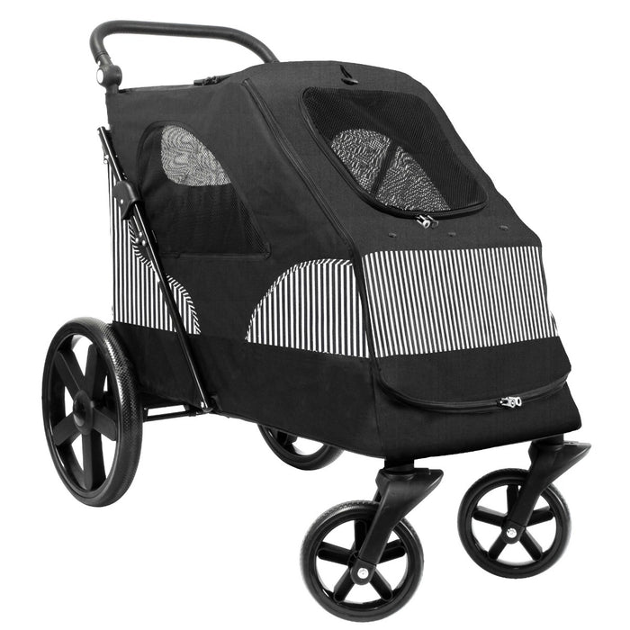 Large-Sized Pet Stroller - Comfortable Wheeled Mobile Pet Carrier for Dogs and Cats - Ideal for Travel and Outdoor Use with Extra Spacious Interior