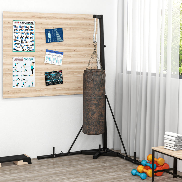 Foldable Heavy Bag Stand - Adjustable Freestanding Punching Bag Rack for Speed & Heavy Bags - Ideal for Home Fitness & Gym Training