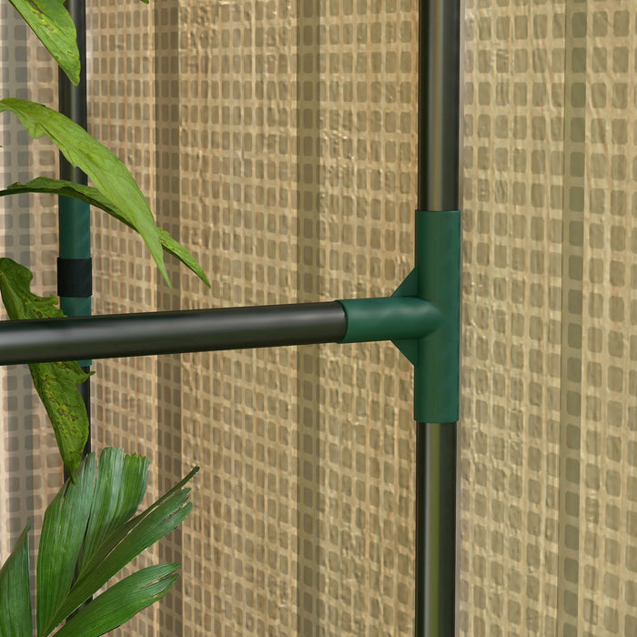 Portable 4-Tier Mini Greenhouse - Wire Shelves, Roll-Up Door, Vents, Tomato Plant Grow House - Ideal for Small Gardens, Balconies, 100x80x150cm
