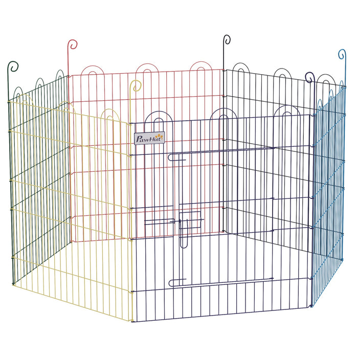 Pet Playpen Enclosure with Door - 6-Panel Indoor & Outdoor Portable Crate for Pets - Ideal for Puppy Training and Safe Play Area