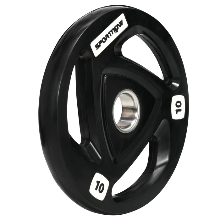 Tri-Grip Olympic Barbell Weight Plates - Rubber Coated 10kg Set with 2'' Holes for Lifting and Strength Training - Ideal for Home Gym Enthusiasts