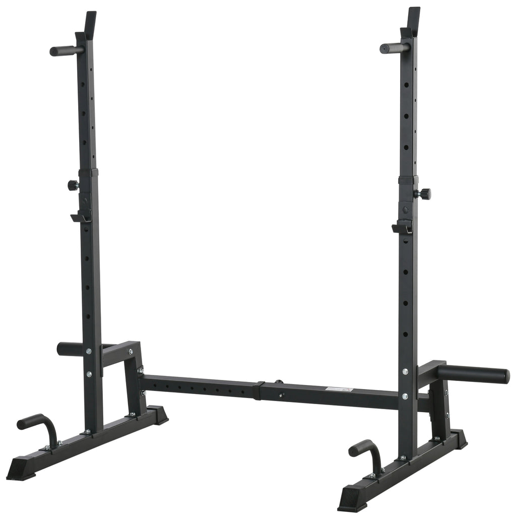 Heavy-Duty Multi-Function Barbell Rack - Adjustable Squat & Dip Station with Weight Lifting Bench - Perfect for Strength Training and Home Gyms