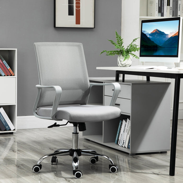 Ergonomic Mesh Desk Chair with Adjustable Armrests - 360° Swivel and Height Adjustment Features - Ideal for Comfortable Office Seating