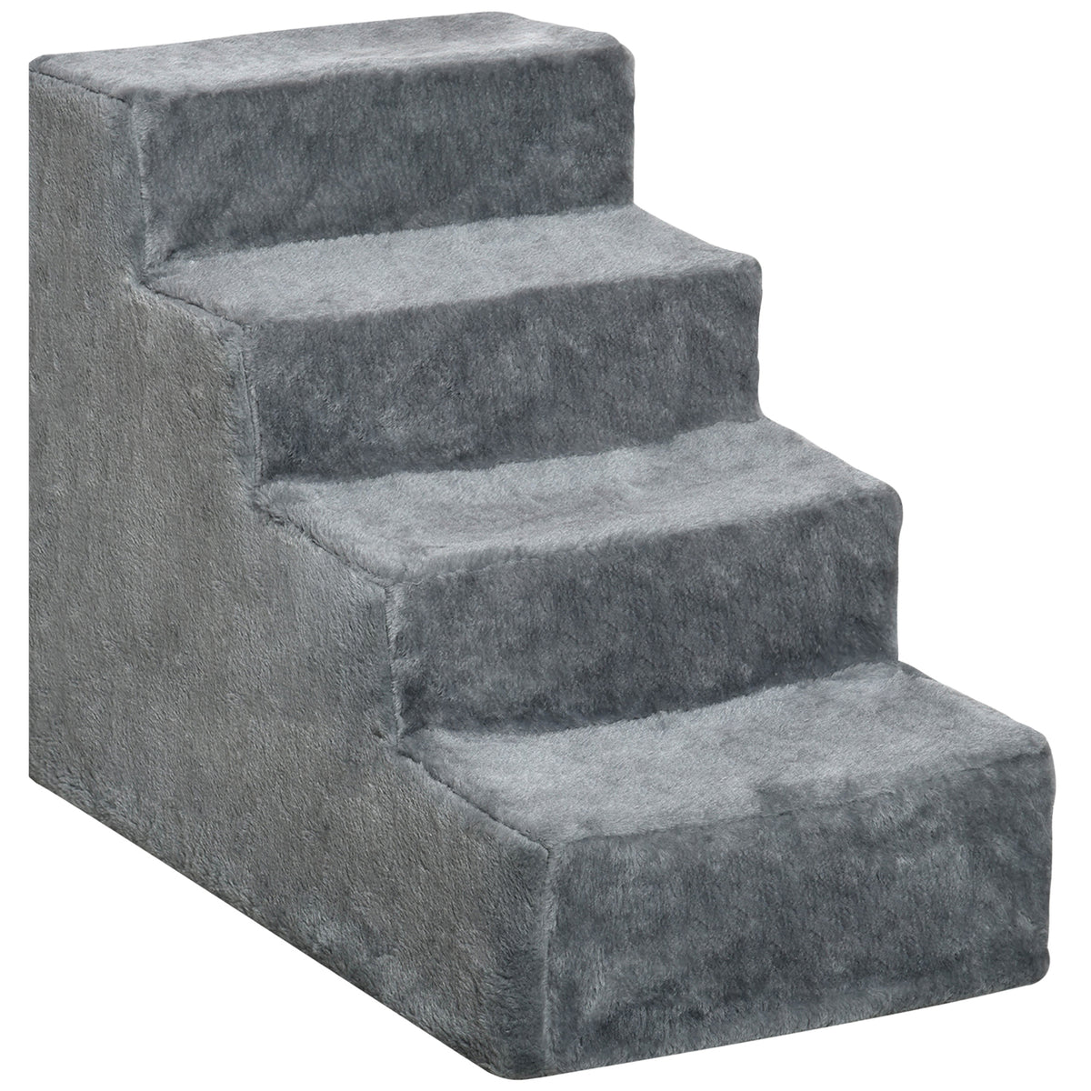 4-Step Dog Stairs with Washable Plush Cover - Ideal for High Beds and Sofas - Pet Access Solutions for Small Dogs and Cats
