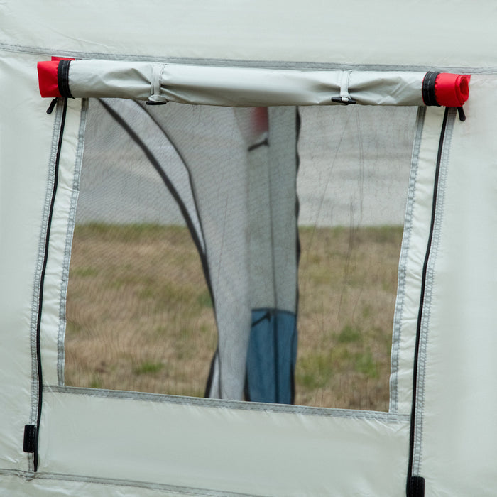 Extra-Large 6-8 Person Tunnel Tent with Bedroom and Living Space - Waterproof Family Camping Shelter with Sewn-in Groundsheet, Triple Entrances - Fishing Adventures, Outdoor Trips and Festivals