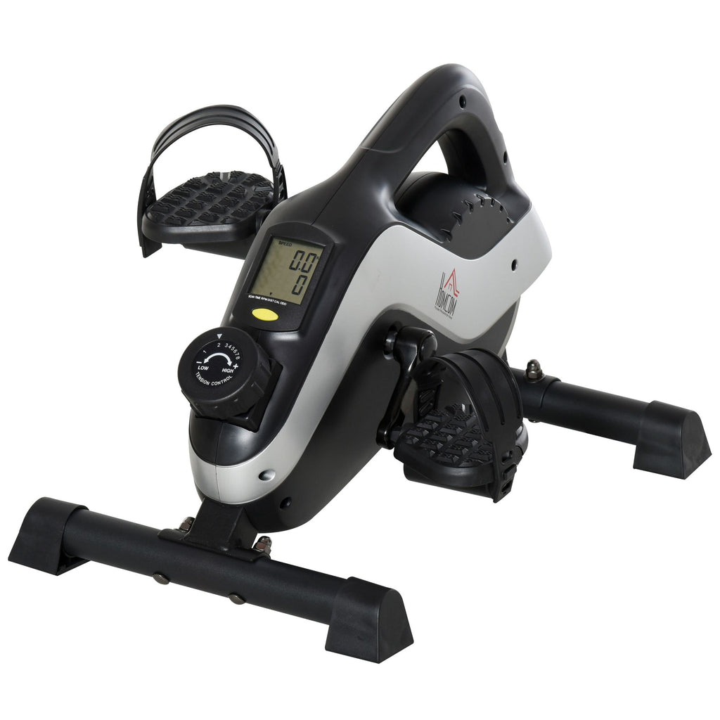 Compact Under-Desk Mini Exercise Bike with 8-Level Magnetic Resistance - LCD Display Stationary Cycle for Leg Fitness - Ideal for Office & Home Cardio Workout