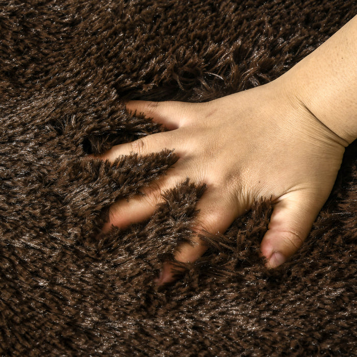 Luxurious Brown Shaggy Rug - Soft Fluffy Carpet for Home, Living Room, Bedroom, Dining Area, 120x200 cm - Enhance Your Space with Cozy Comfort