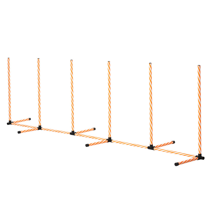 Dog Agility Training Set - 12 Weave Poles Slalom Obstacle Course Equipment for Outdoor and Indoor - Includes Durable Oxford Carry Bag for Easy Transport