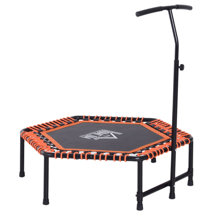 Hexagon Mini Trampoline - Exercise Bungee Rebounder with Adjustable Handle - Indoor Fitness Jumper for Full Body Workout