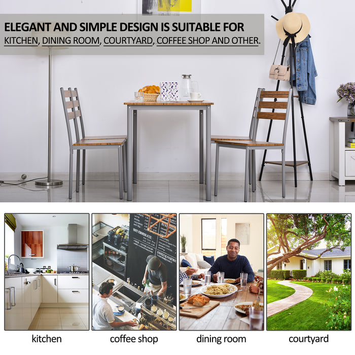 5-Piece Dining Table Set - Modern Compact Table and 4 Chairs for Small Spaces - Ideal for Dining Room and Kitchen Use, Brown