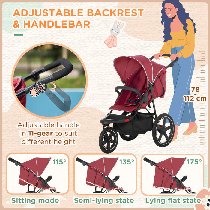 Foldable Tri-Wheel Baby Carriage - Sunshade Canopy & Spacious Undercarriage Basket - Ideal for On-The-Go Parents with Infants