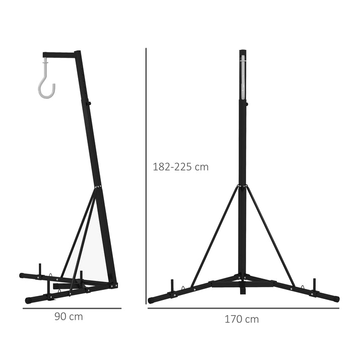 Foldable Heavy Bag Stand - Adjustable Freestanding Punching Bag Rack for Speed & Heavy Bags - Ideal for Home Fitness & Gym Training