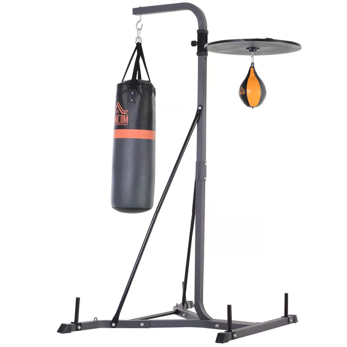 Freestanding Duo Punch Training Bag - Adjustable Height Sandbag with Durable Steel Frame for Agility Workouts - Ideal for Home Fitness Enthusiasts