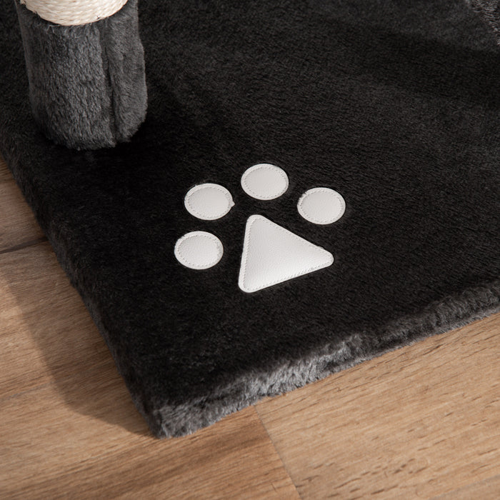 Floor-to-Ceiling Adjustable Cat Tower - 240-260cm Tall, Indoor Cat Climbing Furniture in Dark Grey - Space-Saving & Entertainment for Cats