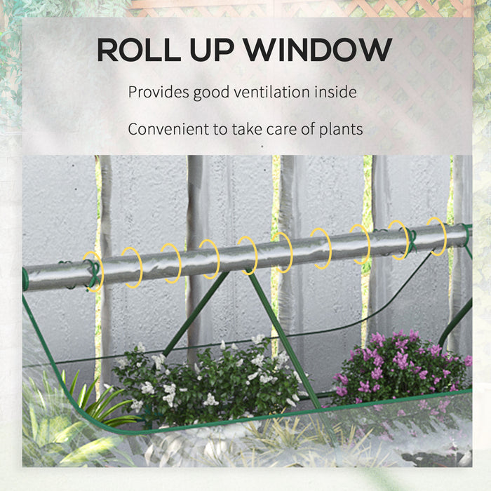 Steel Raised Garden Bed with Greenhouse Cover - Durable Planter Box with Roll-Up Window, Dual Use Design - Perfect for Flowers, Vegetables, and Fruits