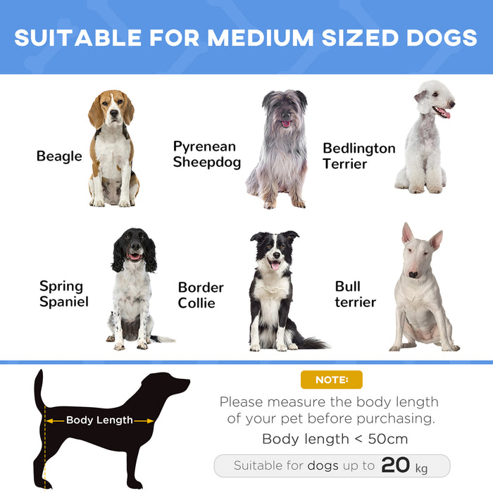 Elevated Portable Pet Cot - Medium-Sized Raised Dog Bed with Sturdy Metal Frame, Blue - Ideal for Camping and Outdoor Comfort