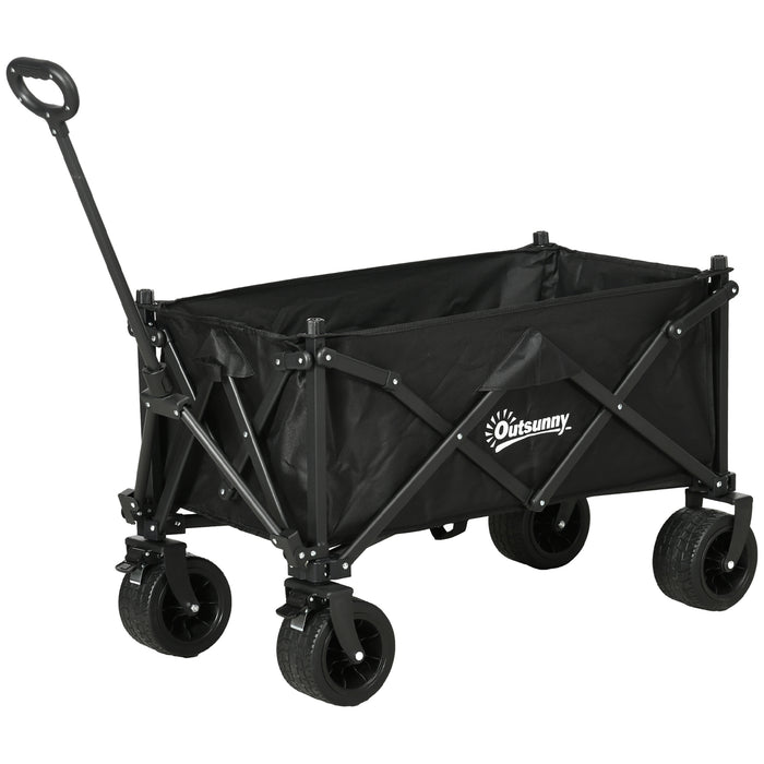 Outdoor Wagon Cart with Folding Design - Heavy-Duty Garden Trolley with 120KG Load Capacity, Comes with Carry Bag - Ideal for Beach, Camping & Festivals
