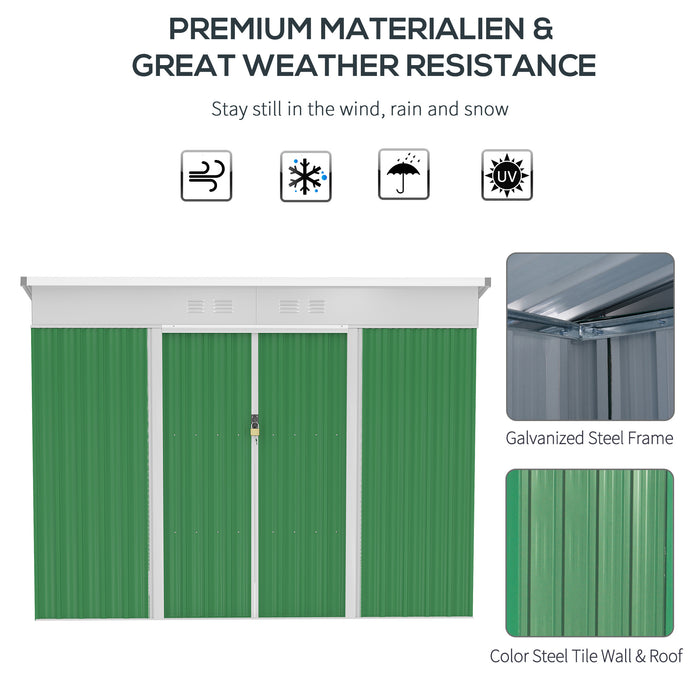Garden Storage Shed with Sliding Door - 7.6x4.3 ft, Ventilation Window & Sloped Roof for Gardening Tool Organization - Ideal for Outdoor Equipment Protection and Space Management