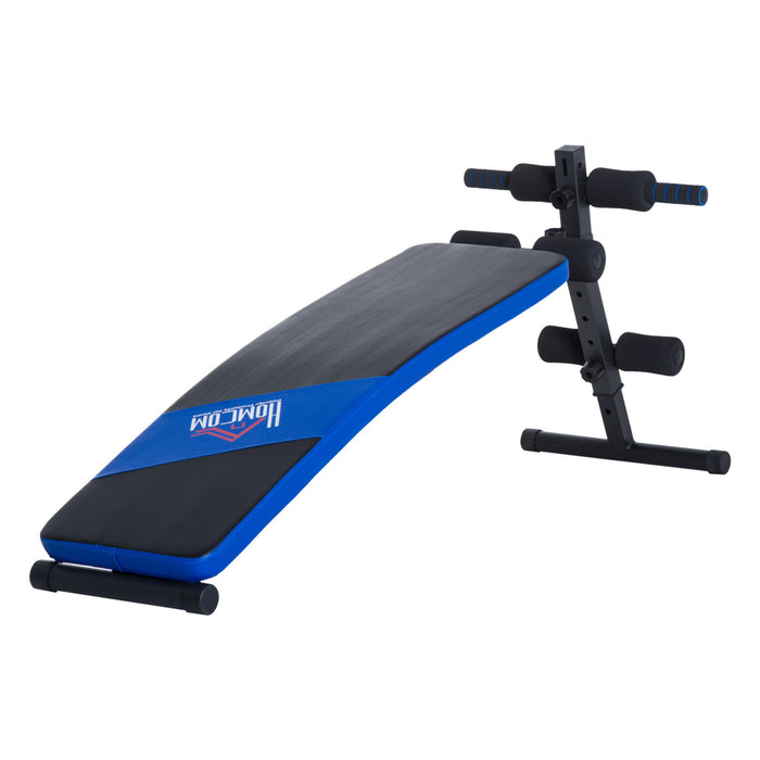 Heavy-Duty Sit-up Bench - Steel Frame with Black/Blue Padding - Fitness Enthusiasts and Core Strengthening Exercise