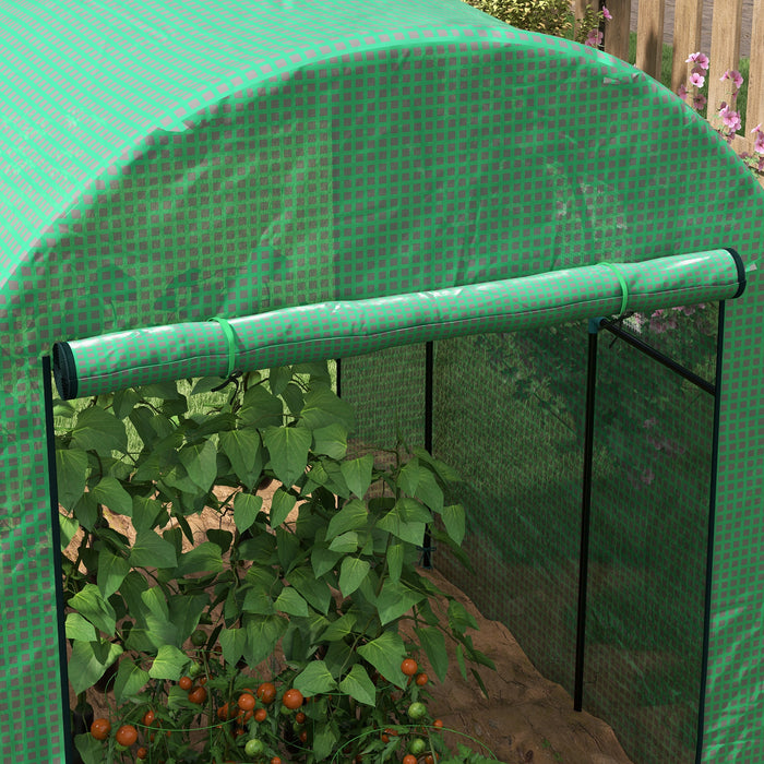 Walk-in Polytunnel Greenhouse with UV-Resistant PE Cover - 1.8 x 1.8 x 2m with Ventilated Doors and Mesh Windows - Ideal for Year-Round Gardening