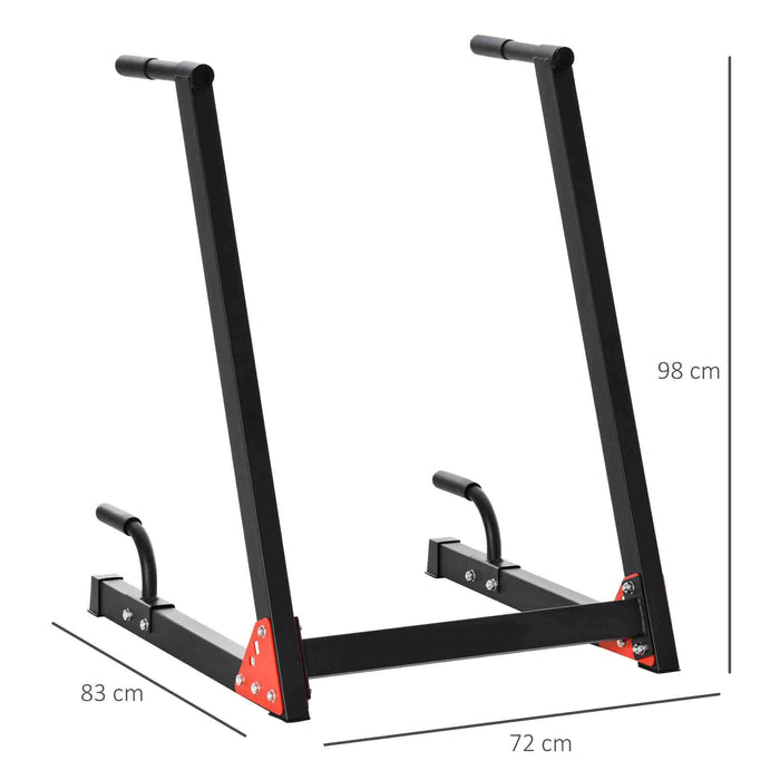 Heavy Duty Dip Stand Station - Upper Body Workout Equipment with Angled Grips for Tricep Dips, Pull-Ups & Push-Ups - Ideal for Home Gym and Office Fitness