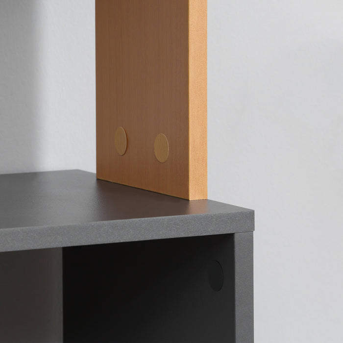 5-Tier Modern Bookcase - Freestanding Storage Shelving Unit, Dark Grey Finish - Ideal for Living Room, Home Office or Study Organization