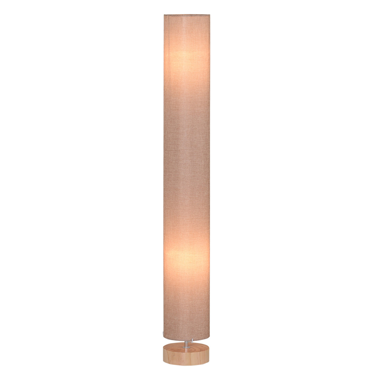Modern 47" Wooden Floor Lamp with Beige Linen Shade - Elegant Lighting for Bedrooms, Studies, and Living Areas - 120cm Tall Cozy Illumination Solution