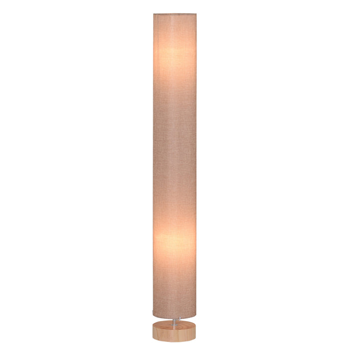 Modern 47" Wooden Floor Lamp with Beige Linen Shade - Elegant Lighting for Bedrooms, Studies, and Living Areas - 120cm Tall Cozy Illumination Solution