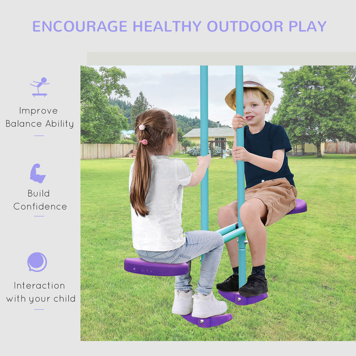 Heavy-Duty A-Frame Swing Set with Height Adjustability - Includes Metal Glider, 2 Swing Seats for Kids - Perfect for Outdoor Family Fun and Backyard Play