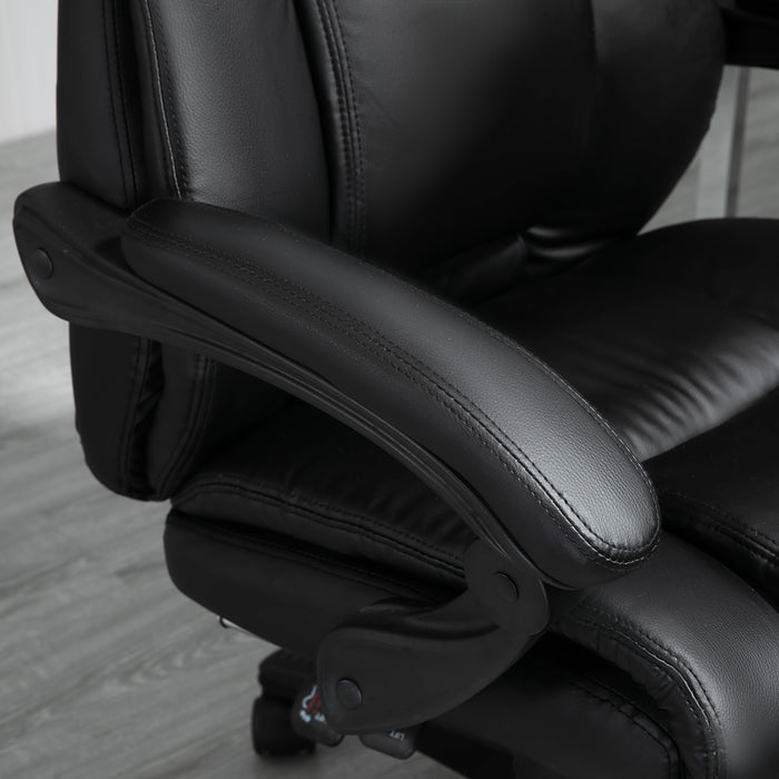 Ergonomic High-Back Executive Chair - Swivel Recliner Office Chair with PU Leather, Footrest & Wheels - Adjustable Height & Comfort for Home Office Use