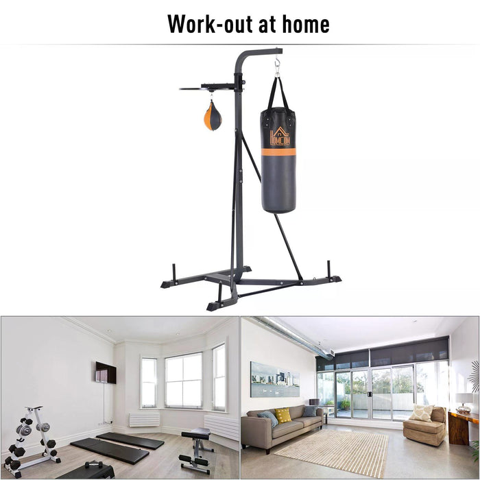 Freestanding Duo Punch Training Bag - Adjustable Height Sandbag with Durable Steel Frame for Agility Workouts - Ideal for Home Fitness Enthusiasts