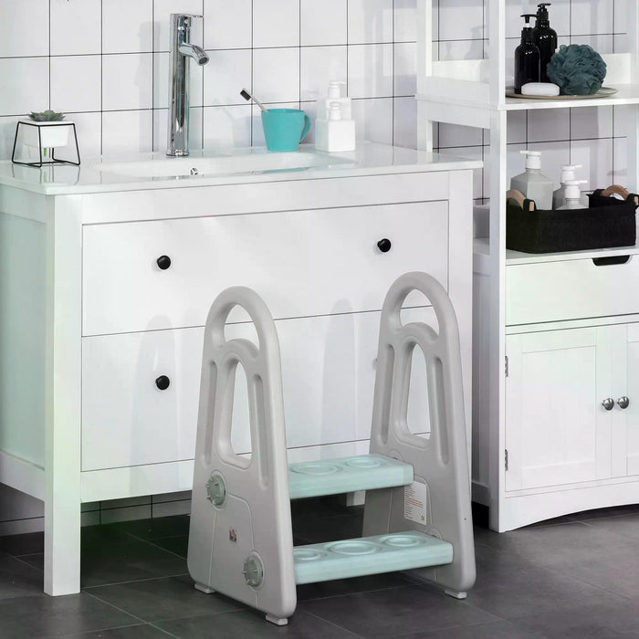 Kids' Two Step Stool - Toddler Ladder with Non-Slip Grip & Safety Feet Pads - Ideal for Bathroom Sink, Bedroom & Kitchen Assistance