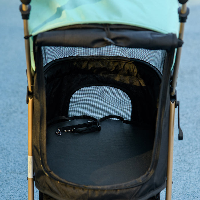 Oxfoad Compact Pet Stroller - Weatherproof Design for Small & Miniature Dogs, Includes Rain Cover - Ideal for Outdoor Strolls with Your Furry Friend