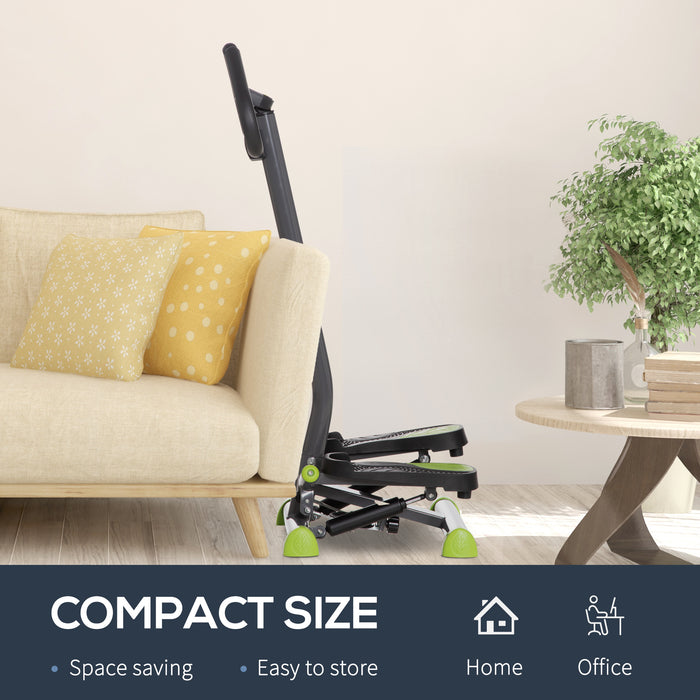 Adjustable Stepper Fitness Machine with LCD & Handlebars - Aerobic Exercise & Ab Workout Equipment, Grey - Ideal for Home Gym Cardio and Core Strengthening