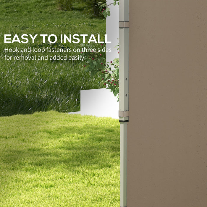 Gazebo Side Panels 2-Pack for 3x3m/3x6m Canopy - Beige Replacement Panels with Zipped Doors - Ideal for Outdoor Shelter and Privacy