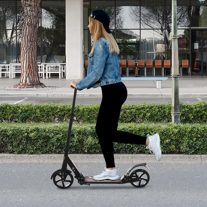 Kick Scooter with 2 Large Wheels - Adjustable Folding Design for Teens & Adults 14+ - Smooth Ride for Urban Commuting and Fun