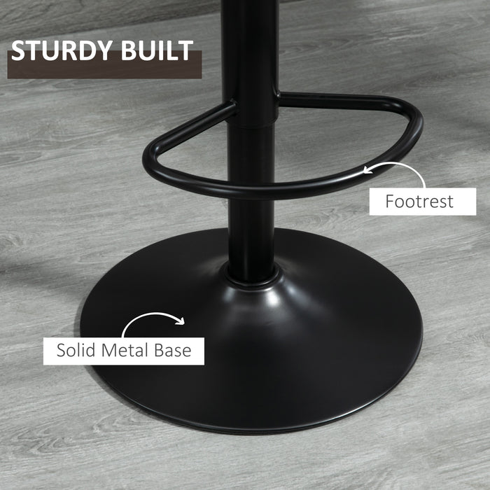 Adjustable Bar Stools Twin Pack - 360° Swivel Counter Height Stools with Footrests, Set of 2 - Perfect for Dining and Home Pub Areas, Brown