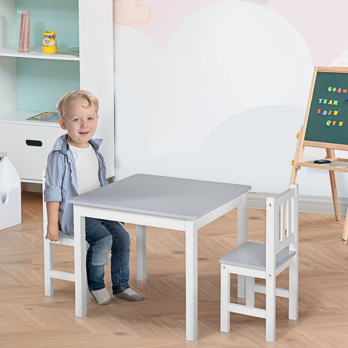 3-Piece Kids Table and Chair Set - Toddler Multi-use Desk for Arts, Crafts, Study, Snack Time - Easy Assembly, Perfect for Indoor Activities