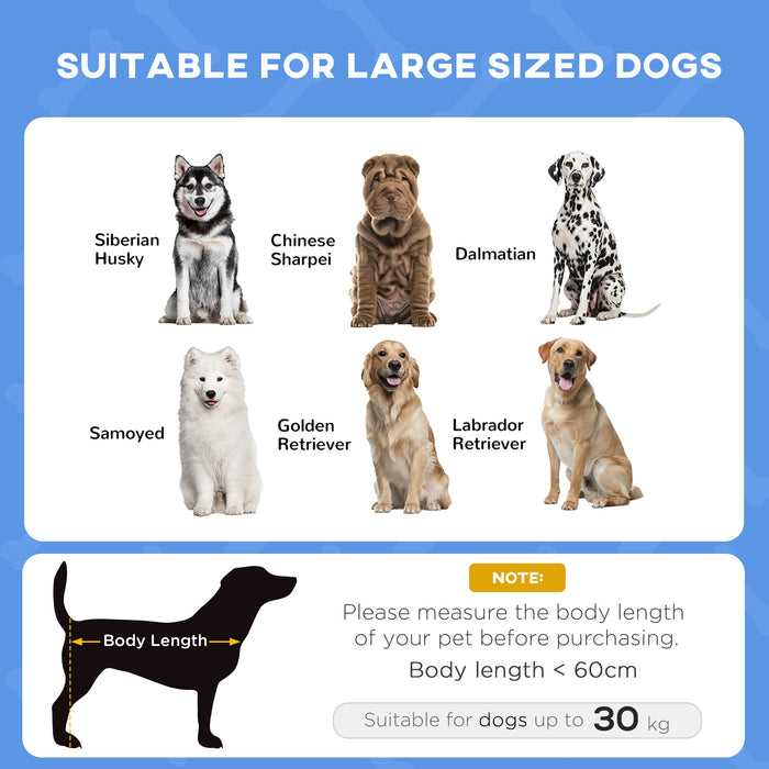 Elevated Pet Cot for Large Dogs - Sturdy Raised Dog Bed with Waterproof Fabric and Breathable Mesh - Blue Outdoor Lounger with UV Protective Canopy, 92x76x90cm