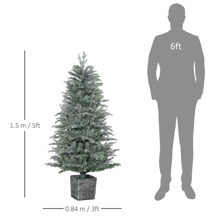 5ft Artificial Christmas Tree with Dense 1140 Tip Foliage - Realistic Branches & Sturdy Pot Stand for Holiday Decor - Ideal Xmas Accent for Home or Office
