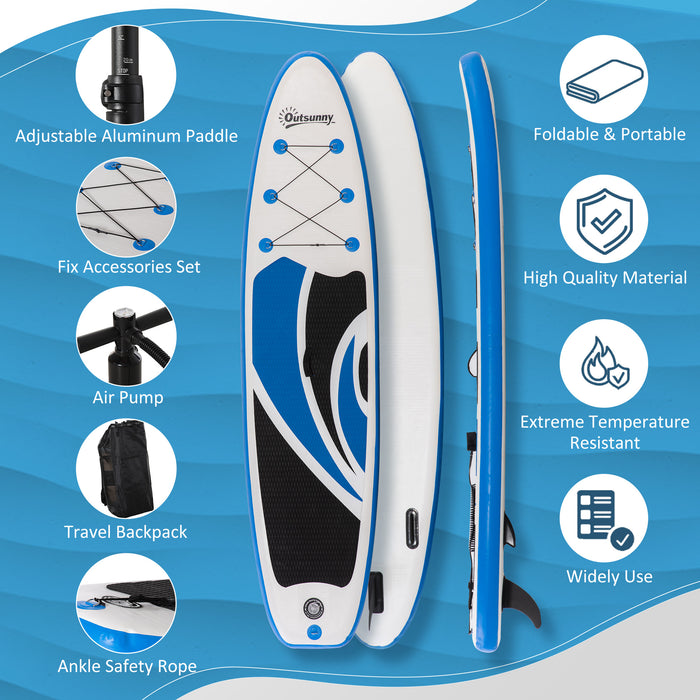 Inflatable Stand Up Paddle Board with Accessories - 10'6" Long, 30" Wide, Non-Slip Deck, Adjustable Aluminum Paddle - Ideal for All Skill Levels, Complete ISUP Package