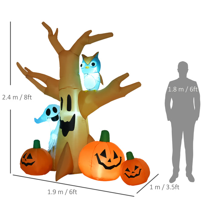 Fast-Shipping Inflatable Pumpkin Ornament - Spooky Halloween Tree with Pumpkins - Quick and Easy Holiday Yard Decor Setup
