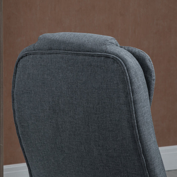 Ergonomic Swivel Chair with Armrests - Comfortable Adjustable & Reclining Office Desk Chair, Dark Grey - Ideal for Home Office and Long Working Hours