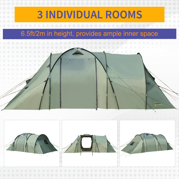 5-Person Family Camping Tent with Gazebo - Waterproof Garden Shelter with Rainfly, Multichamber Design - Spacious Outdoor Accommodation for Groups, Includes Carry Bag