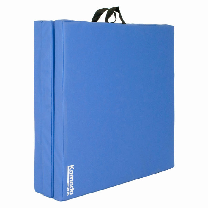 Komodo Tri-Fold Exercise Mat - Portable and Easy-to-Store Blue Yoga Mat - Ideal for Yoga, Pilates, and Floor Workouts