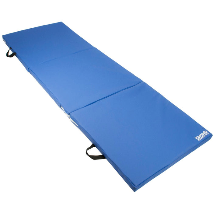Komodo Tri-Fold Exercise Mat - Portable and Easy-to-Store Blue Yoga Mat - Ideal for Yoga, Pilates, and Floor Workouts