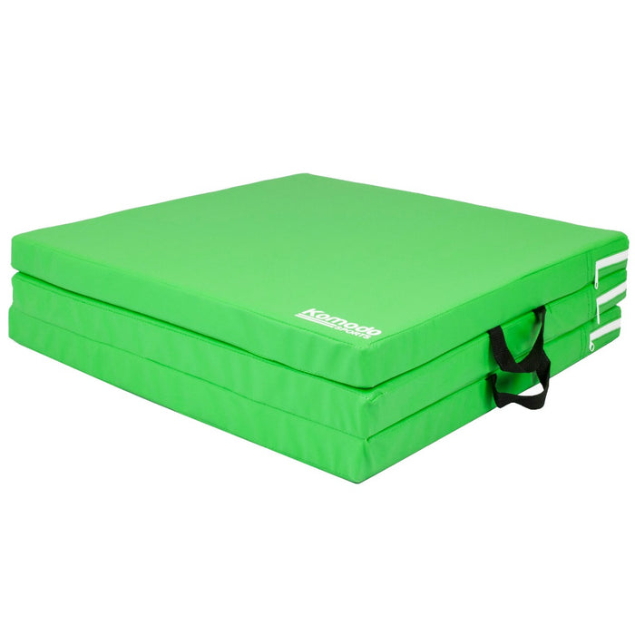 Komodo Tri-Fold Exercise Mat - Portable Green Yoga and Pilates Pad - Ideal for Home Workouts & Studio Training