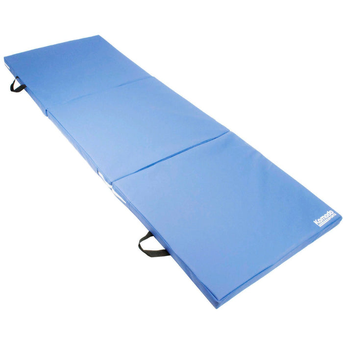 Komodo Tri-Fold Exercise Mat - Durable, Light Blue Cushioned Yoga Pad - Ideal for Yoga, Pilates & Fitness Enthusiasts