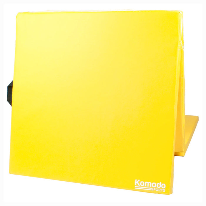 Komodo Tri-Fold Exercise Mat - High-Density Foam Padding, Portable Yoga Mat in Sunshine Yellow - Ideal for Pilates, Gymnastics, and Core Workouts