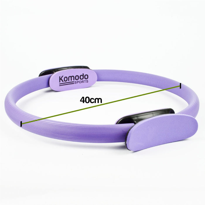 Pilates Magic Circle - 15-Inch Dual Grip Fitness Ring in Purple - Ideal for Pilates Workouts and Core Training